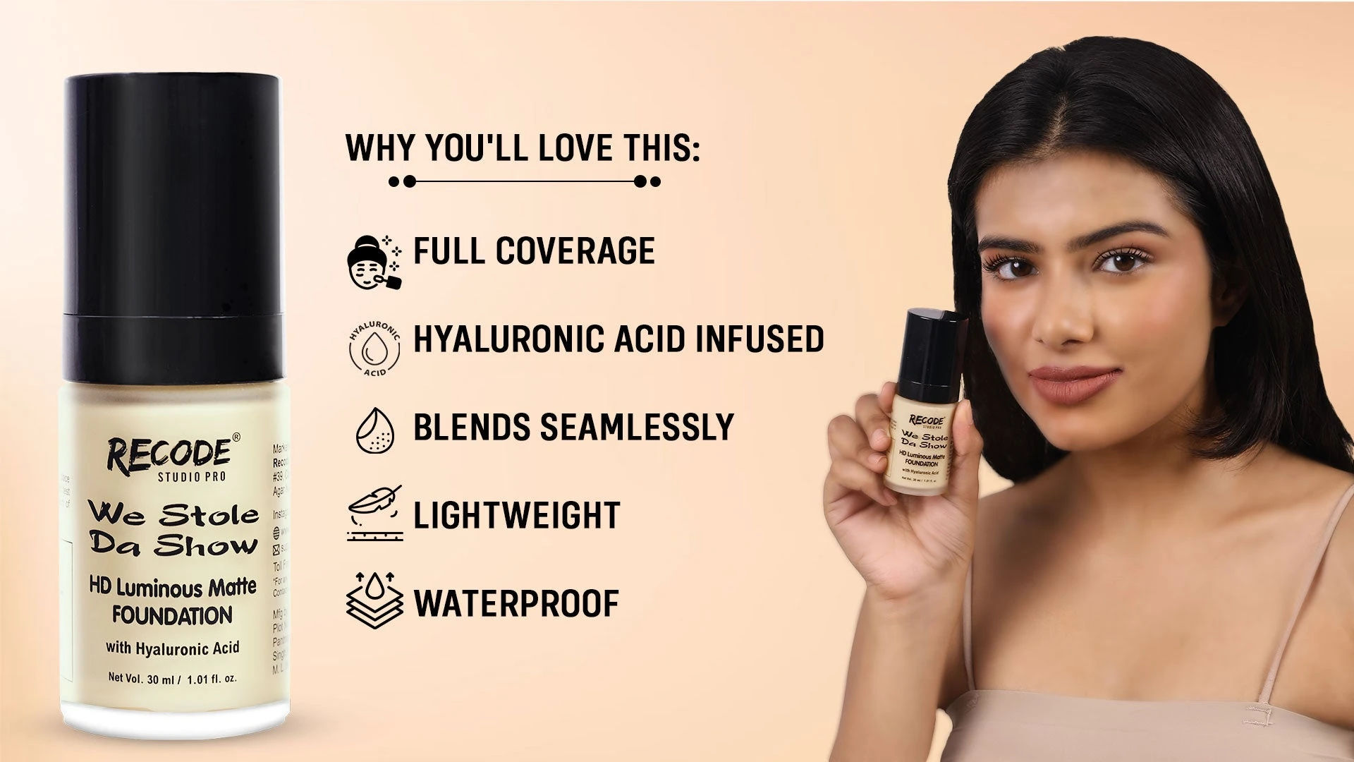 HD Luminous Matte Foundation — 1.01 ALHIND