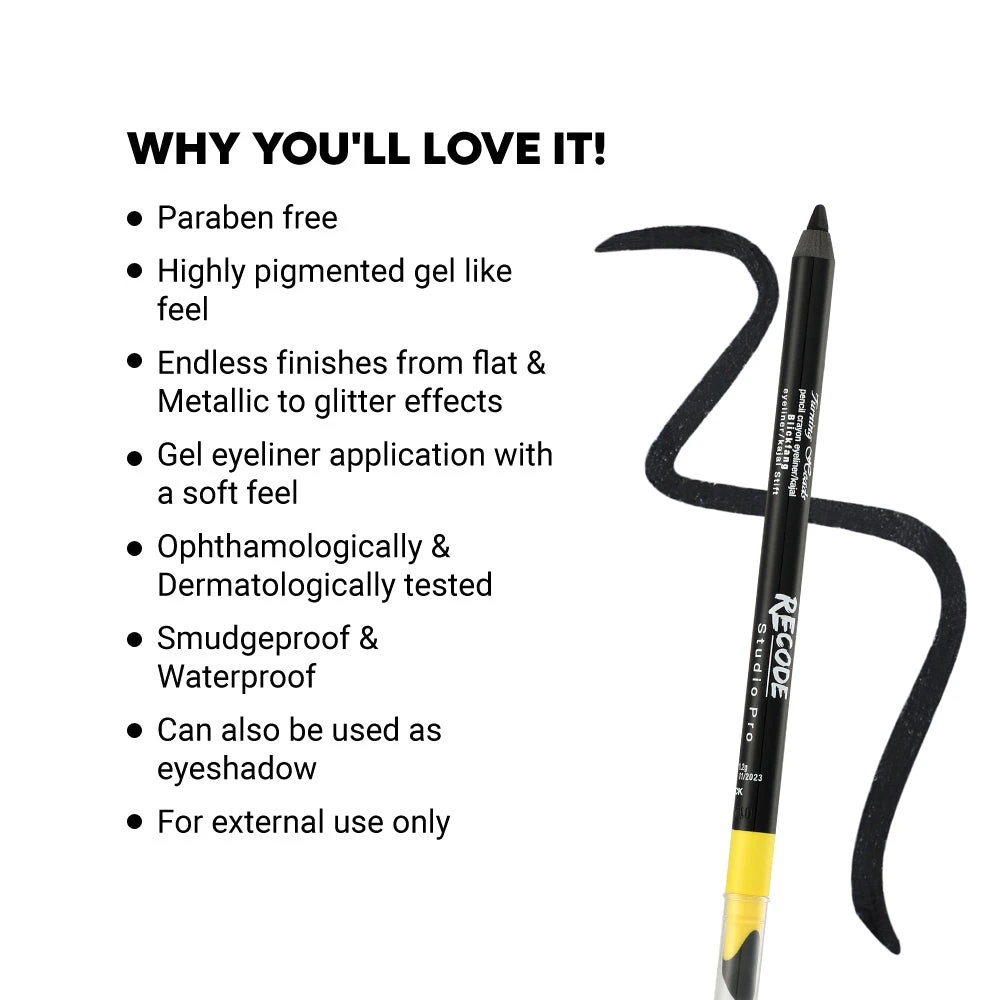 Turning head gel Kajal & eyeliner — Black