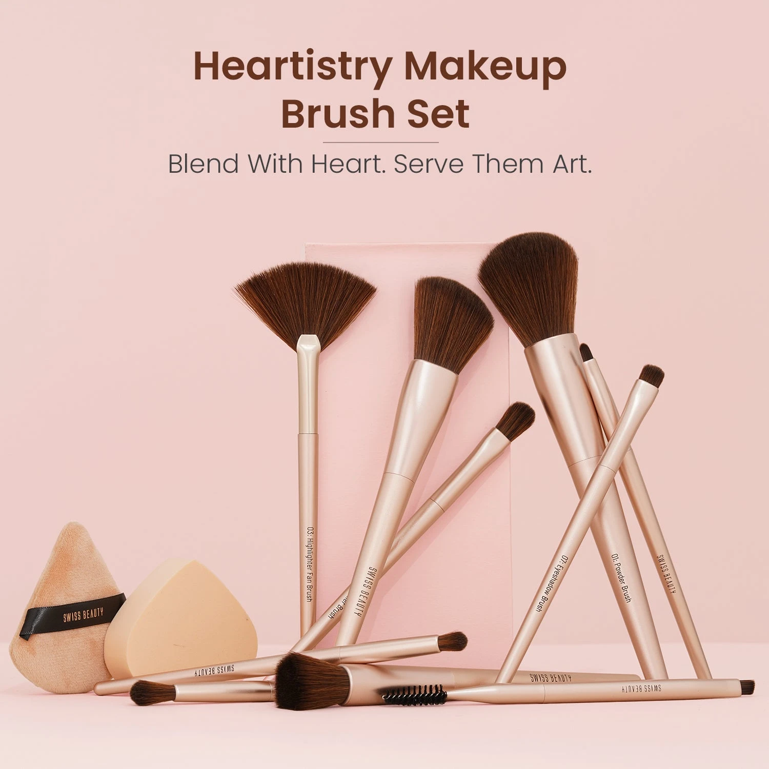 Heartistry Makeup Brush Set — 12 pcs