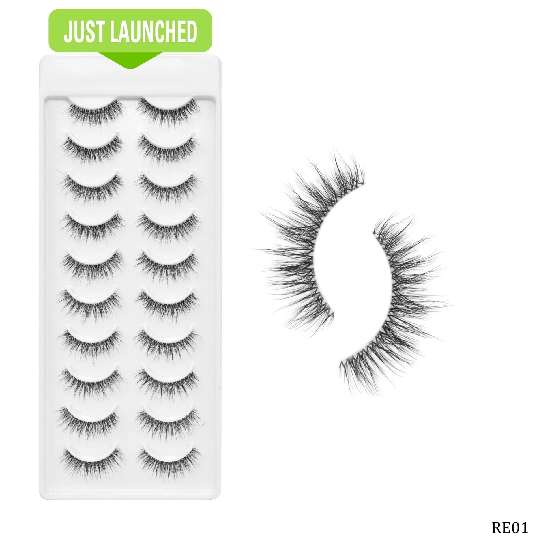 Recode Featherlight Eyelashes - Transparent Band — RE01