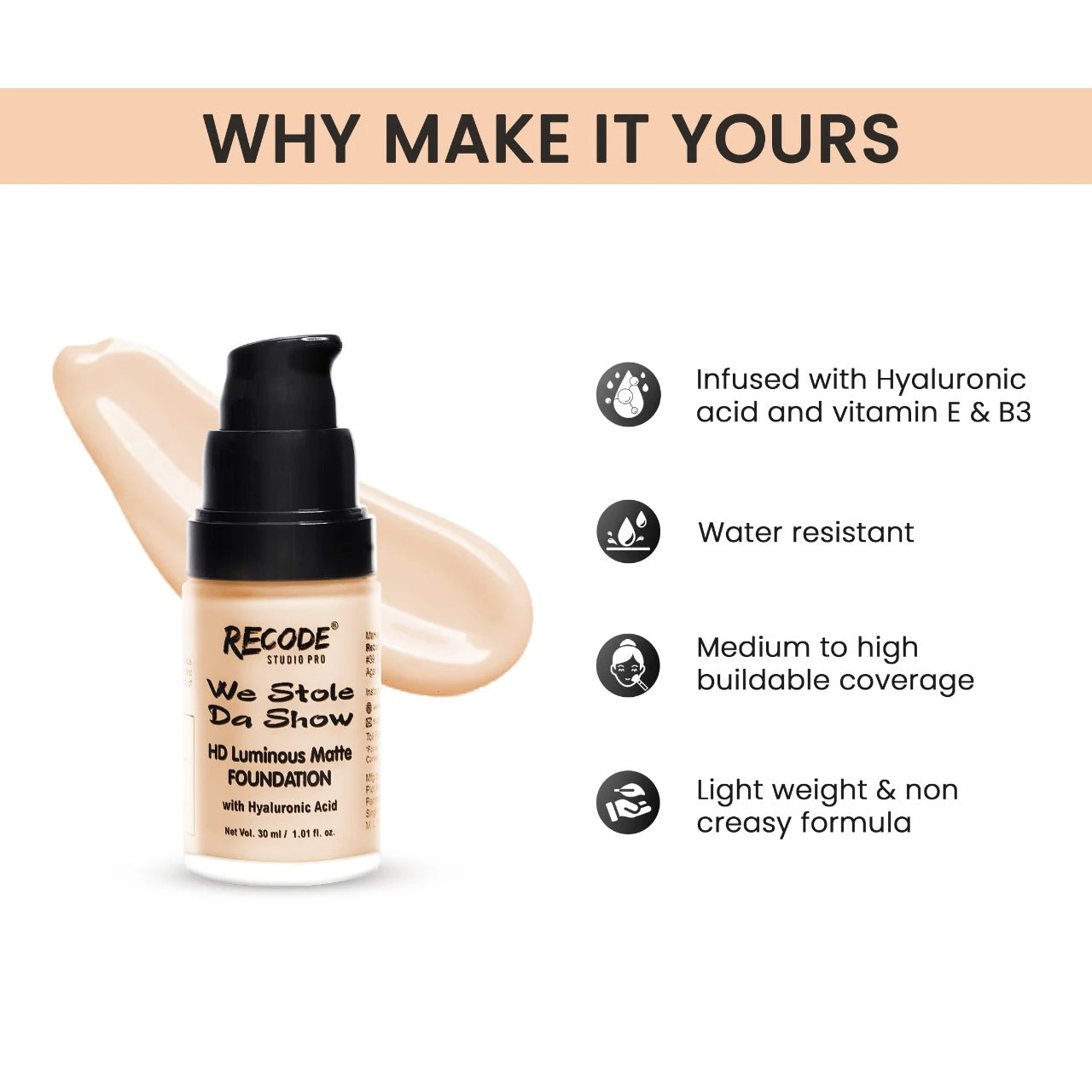 HD Luminous Matte Foundation — 1.01 ALHIND