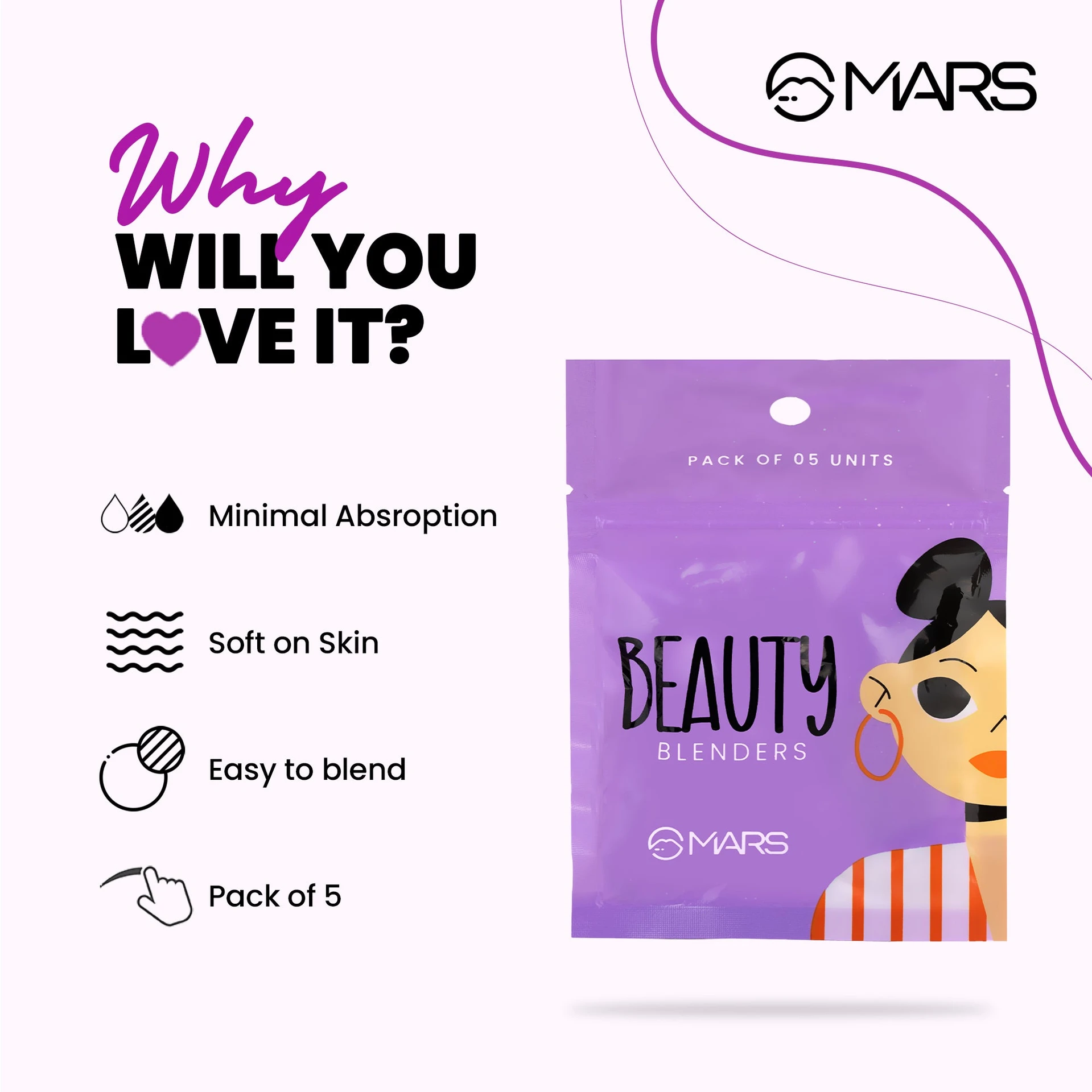 Beauty Blender — 1 PKT - 5 PCS