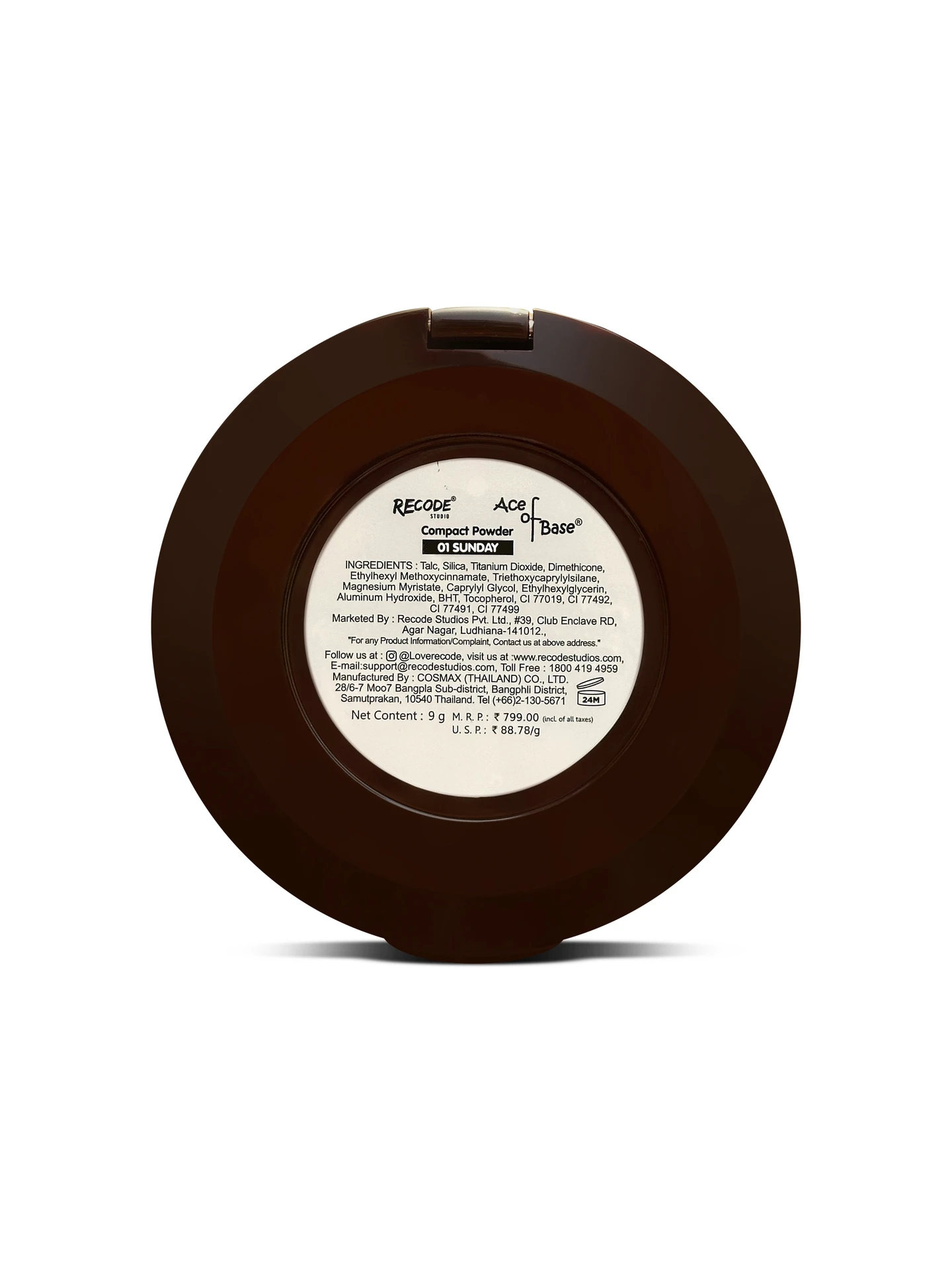 Recode Ace of base Compact Powder — 01 Sunday