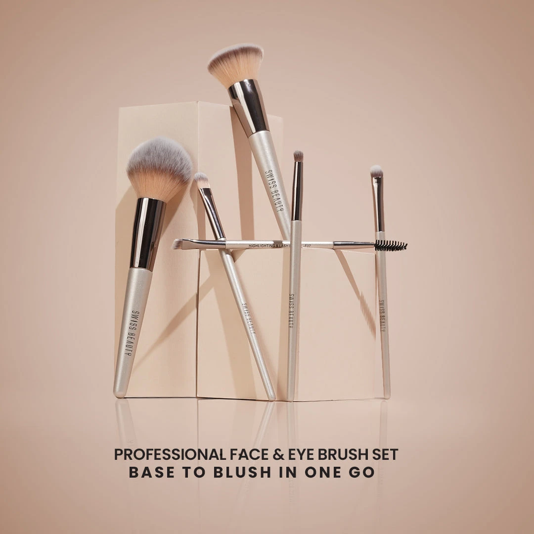 Professional Face & Eye Brush Set — 6 unit