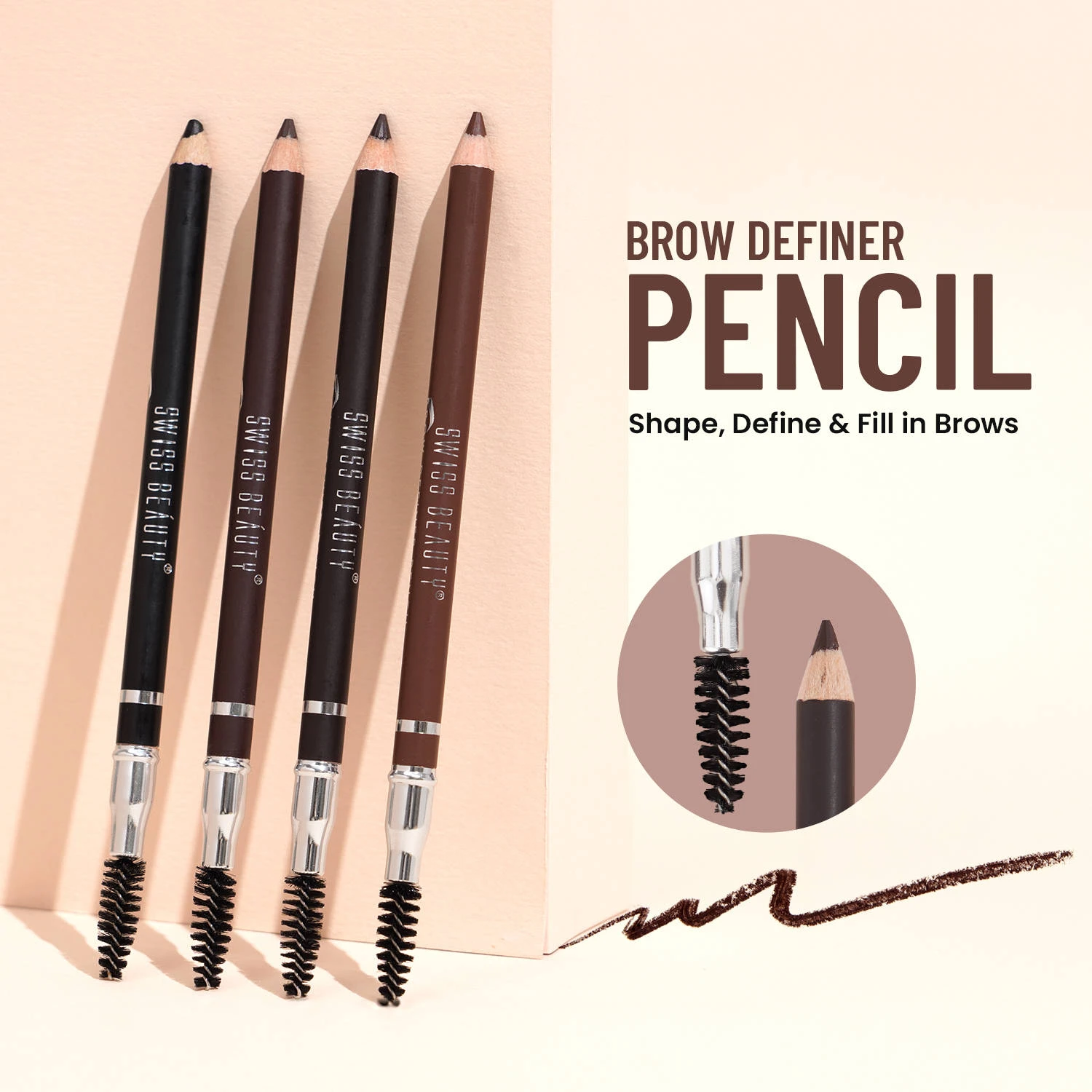 Swiss Beauty Brow Definer Pencil - 01 Chestnut