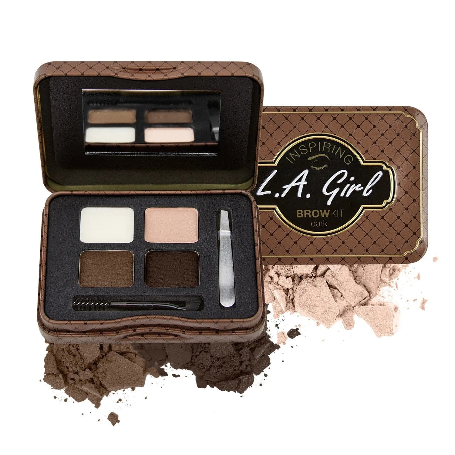 L.A. GIRL INSPIRING BROW KIT — GES343 DARK & DEFINE KIT