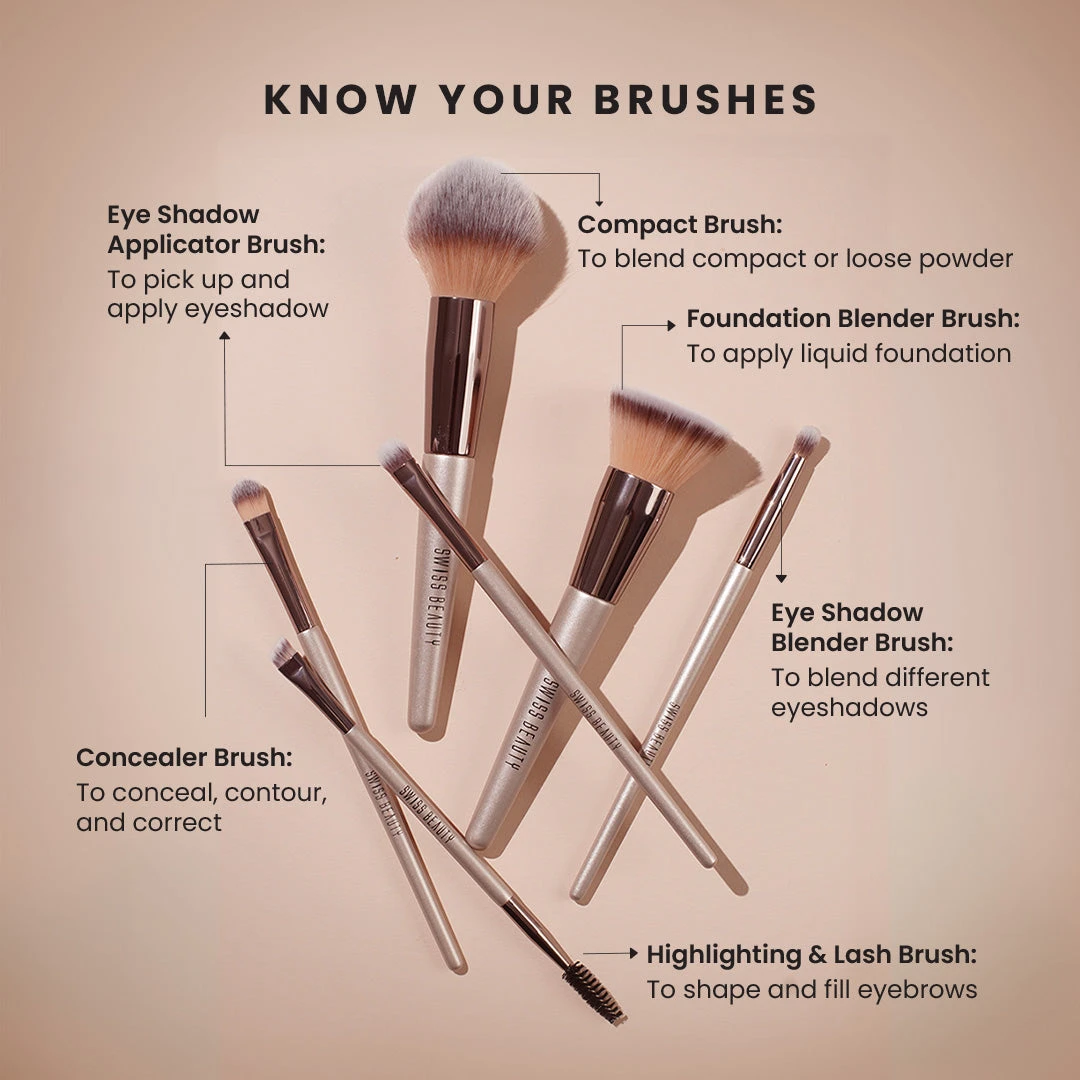 Professional Face & Eye Brush Set — 6 unit